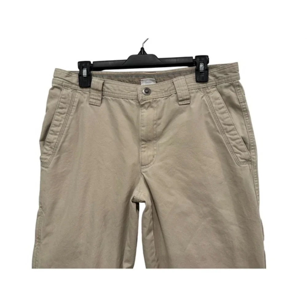 Columbia Mens Tan Cotton Hiking Canvas Utility Carpenter Pants 32x32 Omni-Shield